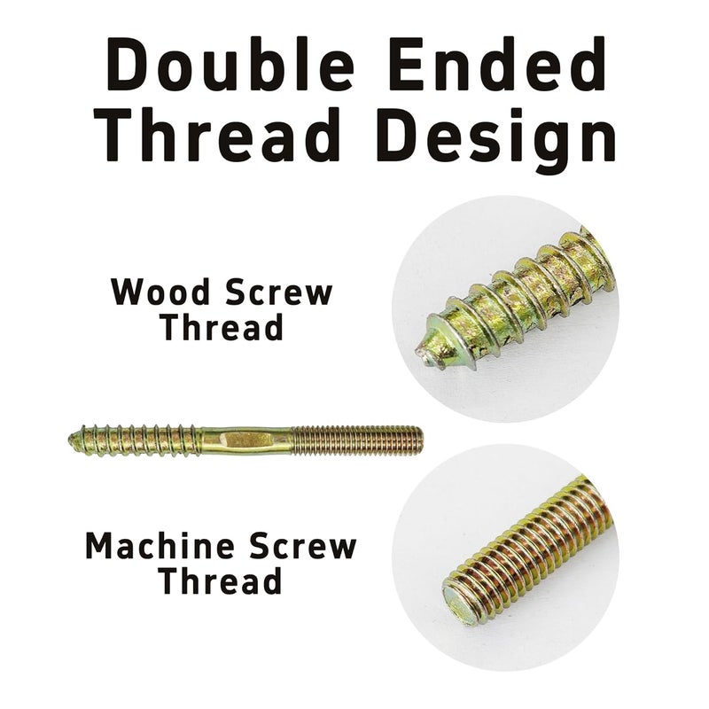 bociloy 10Pcs M8x90mm Hanger Bolts, Double Ended Thread Dowel Screws, Self-Tapping Screws for Secure Wood Joints - Image 5